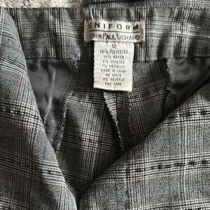 JohnPaulRichard Classic Black and Gray Plaid Trousers